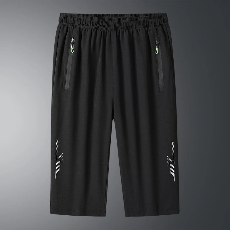 【 M-8XL 】 Men's sports ice silk shorts summer fashion plus size pants quick drying simple breathable cool running shorts
