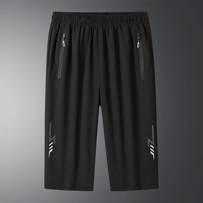 【 M-8XL 】 Men's sports ice silk shorts summer fashion plus size pants quick drying simple breathable cool running shorts