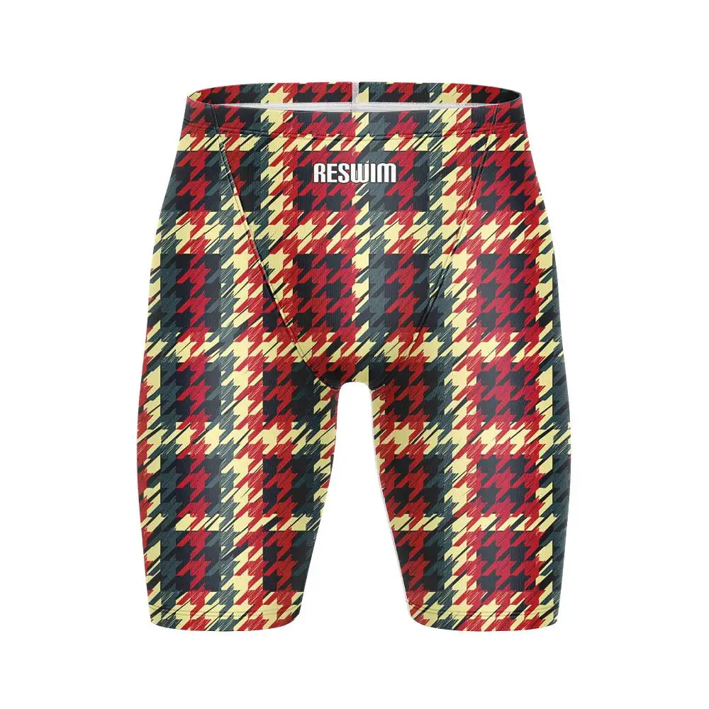 Summer Men's Printing Swim Jammer Shorts Athletic Training Swimsuit Beach Swimming Trunks Swimwear Lycra Tights Surfing Shorts