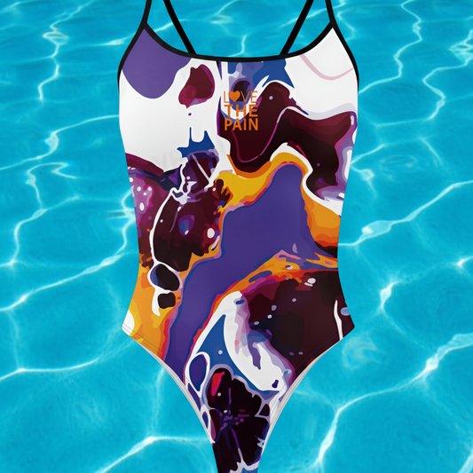 Love The Pain One Piece Swimsuit Women One-piece Athletic Swimwear Pro Training Race Swimwear Monokini Beach Bathing Suit