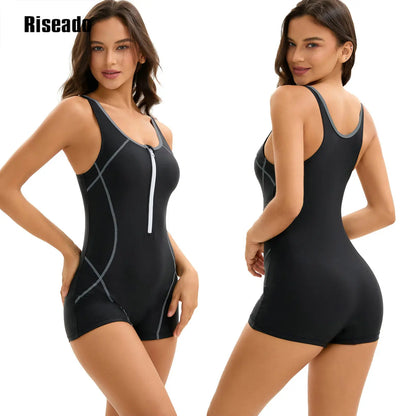Women's One Piece Printed Boyleg Unitard Swimsuit Modest Swimwear Training Bathers Pool Beach