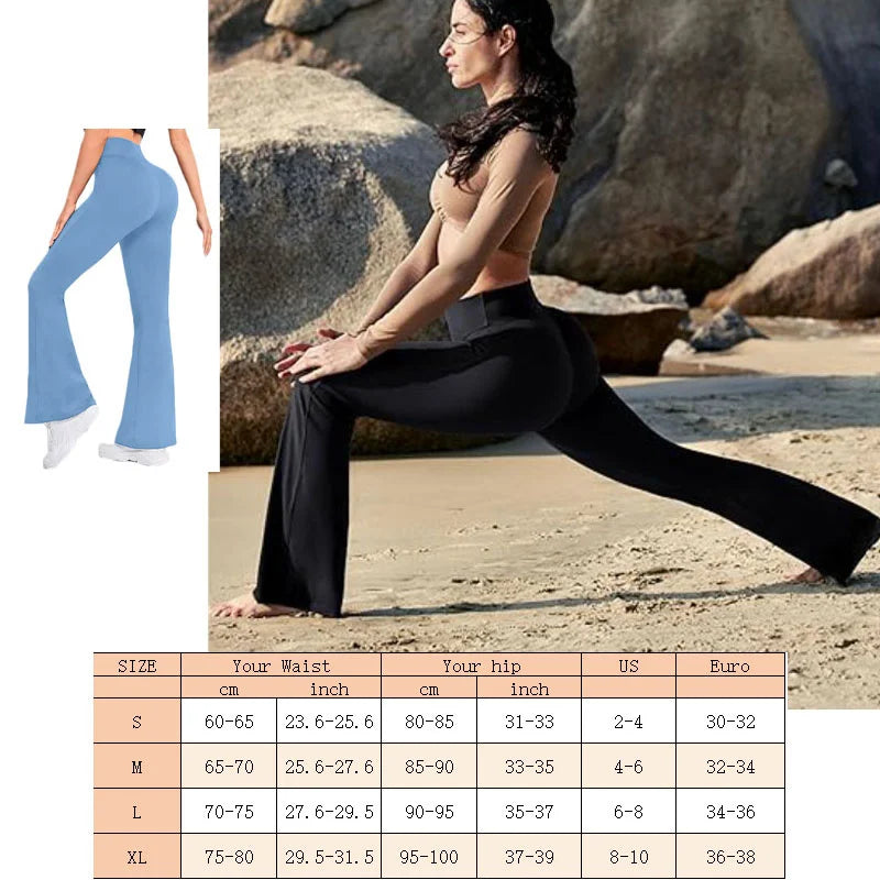 Soft High Waisted Tummy Control Workout Yoga Pants Butt Lifting Flare Leggings for Women Wide Leg Flared Yoga Pants