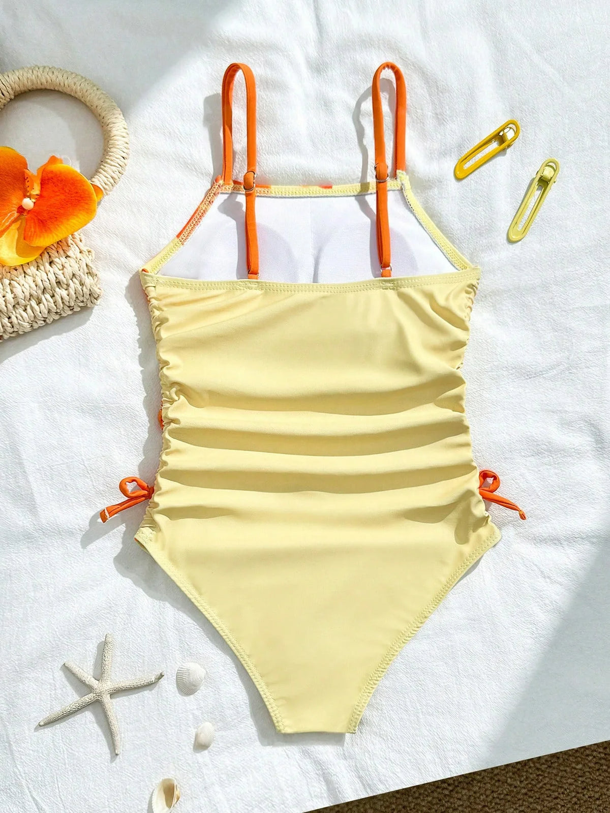 Girls' One Piece Swimsuit Ruched Belly Swimwear for Kids  Beachwear Bathing Suit for Children