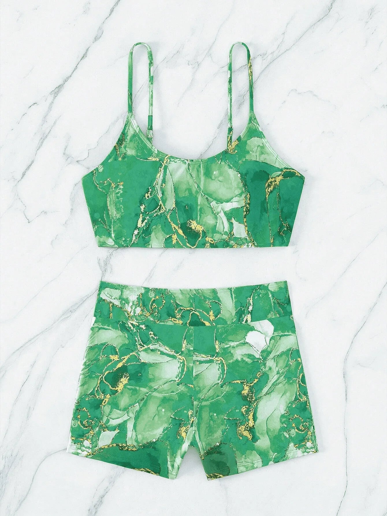 Marbling Print Push Up Bikini Women Swimwear Female Swimsuit Two Pieces High Waist Bikini Set Bather Bathing Suit