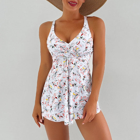 Printed Tankini Set Two Pieces Swimsuit Women Floral Swimwear Female Bathers Bathing Swimming Swim Suit Beachwear