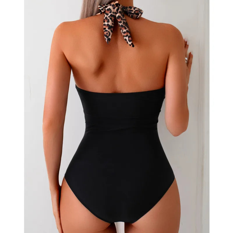 Leopard Swimsuits One Piece Women's Closed Swimwear Push Up Swimming Wear Bodysuit Bathing Suits Beachwear Pool Bather