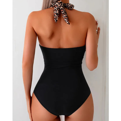 Leopard Swimsuits One Piece Women's Closed Swimwear Push Up Swimming Wear Bodysuit Bathing Suits Beachwear Pool Bather