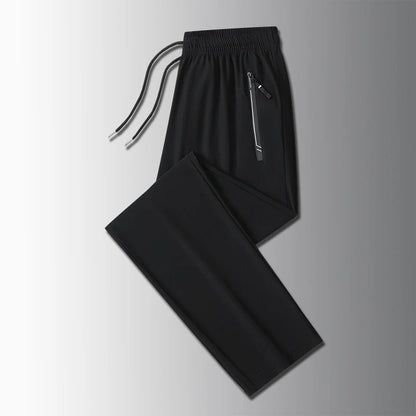 Running Pants Jogging Casual Summer Thin Elastic Sweatpants Quick Dry Ice Silk Straight Pants Sports Gym Breathable Men Trousers