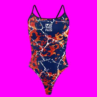 love The Pain Female  Coloured Shapes Designs One Piece Swimwear