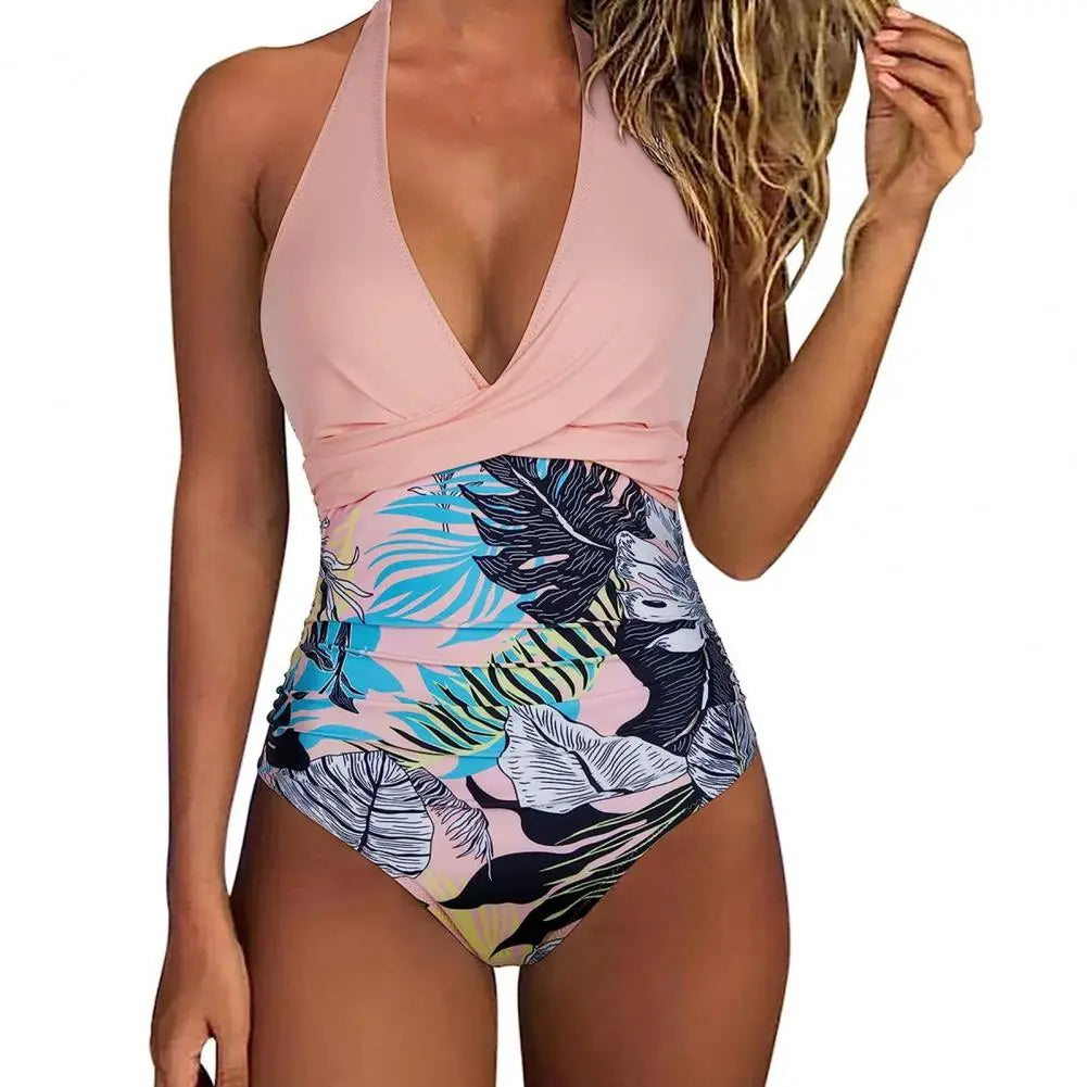Women Monokini Swimsuit Stylish Women's Halter One-piece Swimsuits