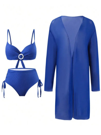 3 Pieces Bikini Women Swimsuit Female Swimwear Beachwear Swimming Suit Bathing Suit Bikini Set Dress Zigzag Biquini