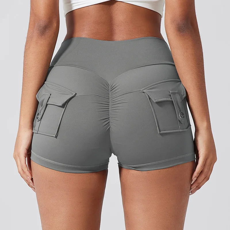 Fitness Shorts with Pocket Sports Yoga Booty Shorts Women's Push Up Cycling Sporty Shorts Gym Woman Workout Clothes Sportswear