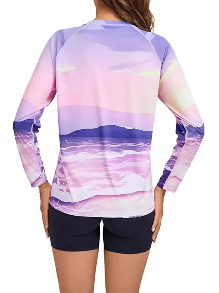 Women Long Sleeve Rashguard Swim Shirts Womens Swimwear Surf Rushguard Top Quality UV-Protection Rush Guard Tops