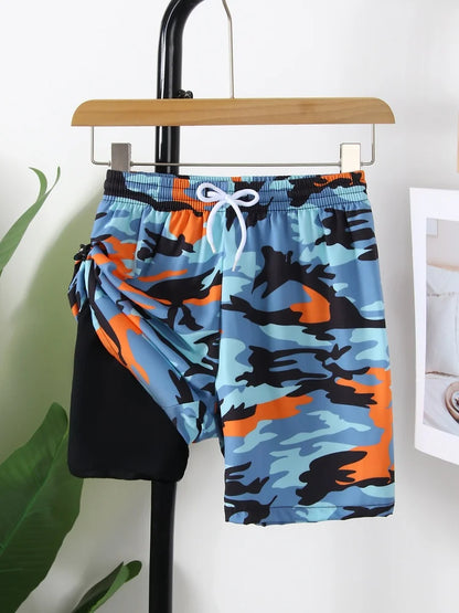 Boy Kids Swimsuit Black Short Sleeve Children Swimwear Summer Beach Shorts Two Piece Beach Wear Bathing Suit Swimming