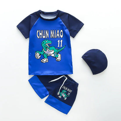 Boys Swimwear Two Pieces Swimsuits Toddler Boys Floating Suit Children Surfing Suit Kids Cartoon Beach Wear Swimming Trunks