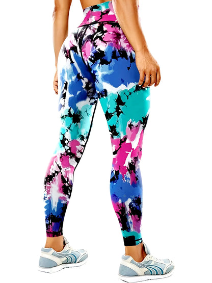 Women's 50-color high-waist printed yoga pants, hip-lifting tight quick-drying sports yoga pants