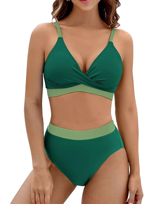 Strappy Bikini High Waist Swimsuit Women Solid Swimwear Female Bathers Swimming Bathing Swimming Swim Suit Beachwear