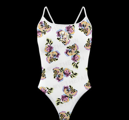 Love The Pain One Piece Swimsuit Thin Straps Versatile V-back Women's Swimwear Sports Triathlon Training Swimsuit