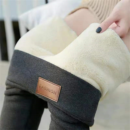 Winter Women Leggings Solid Warm Leggings Thicken Lamb wool Hight Waist Fleece Keep Butt Lift High Stretchy Walking Pants Pocket