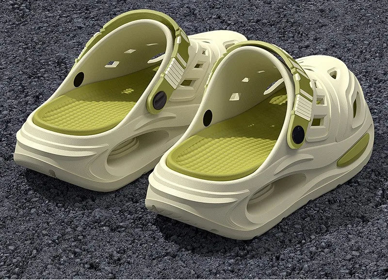 Men's and Women's Cave Shoes Fashion Breathable Sandals with Removable Insoles Non-slip Cushioned Thickened Soft Slippers