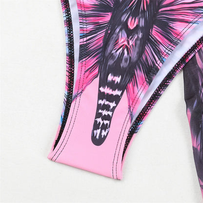 3 Pieces Bikini With Beach Skirt Butterfly Print String Bathing Suit Women Swimwear Female Swimming Swimsuit