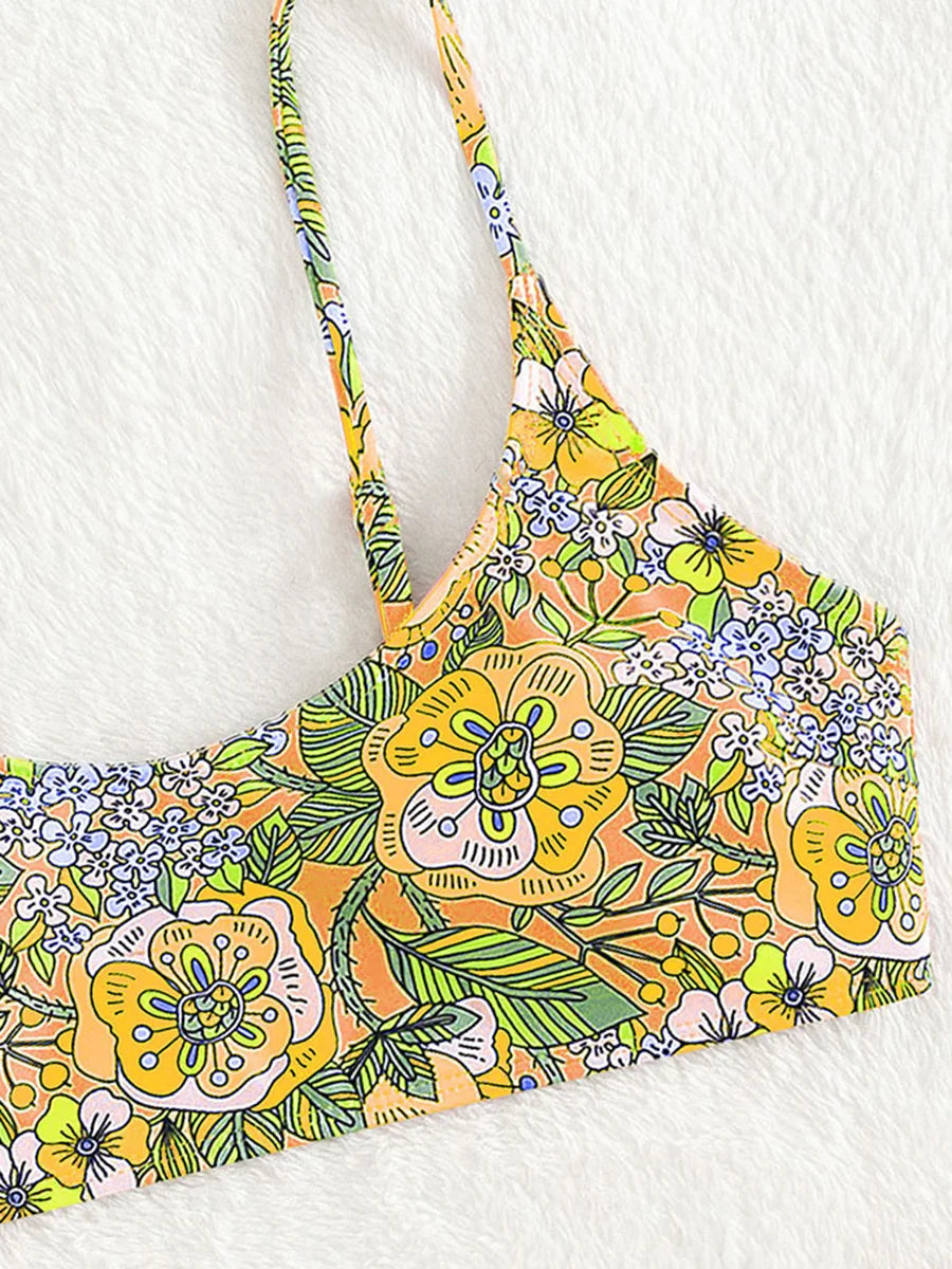 Floral Print Brazilian Bikini Women Swimwear Female Swimsuit Two-pieces Bikini Set Bather Bathing Suit Swim Summer Beach Wear
