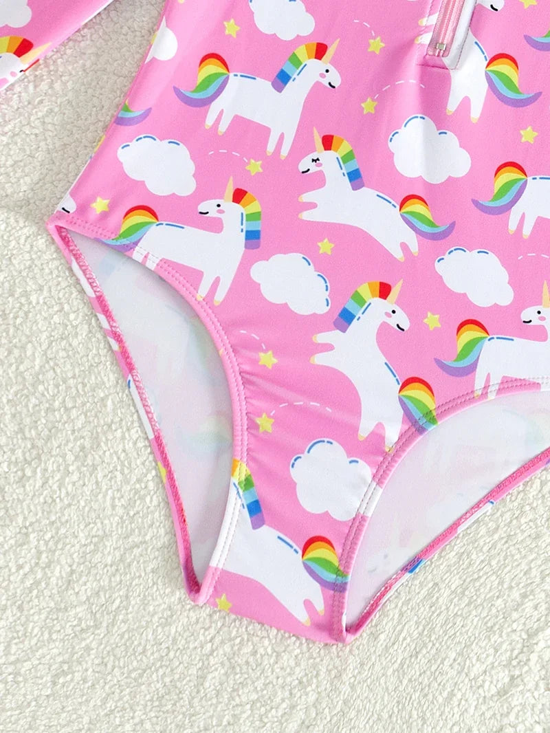 Swimsuits For Girls 2 Pieces Swim Suits Hot Springs Bathing Suit Sunblock Long Sleeve Shirt Girl Beachwear Kids Swimsuits 3-8Y