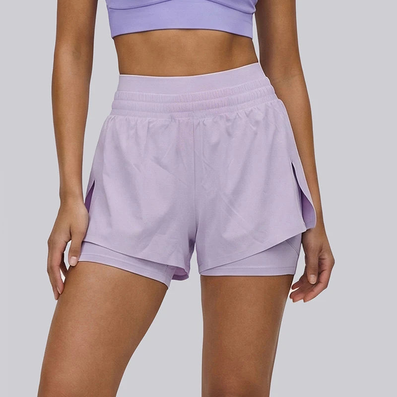 Women's High-Waisted Running Shorts with Pockets