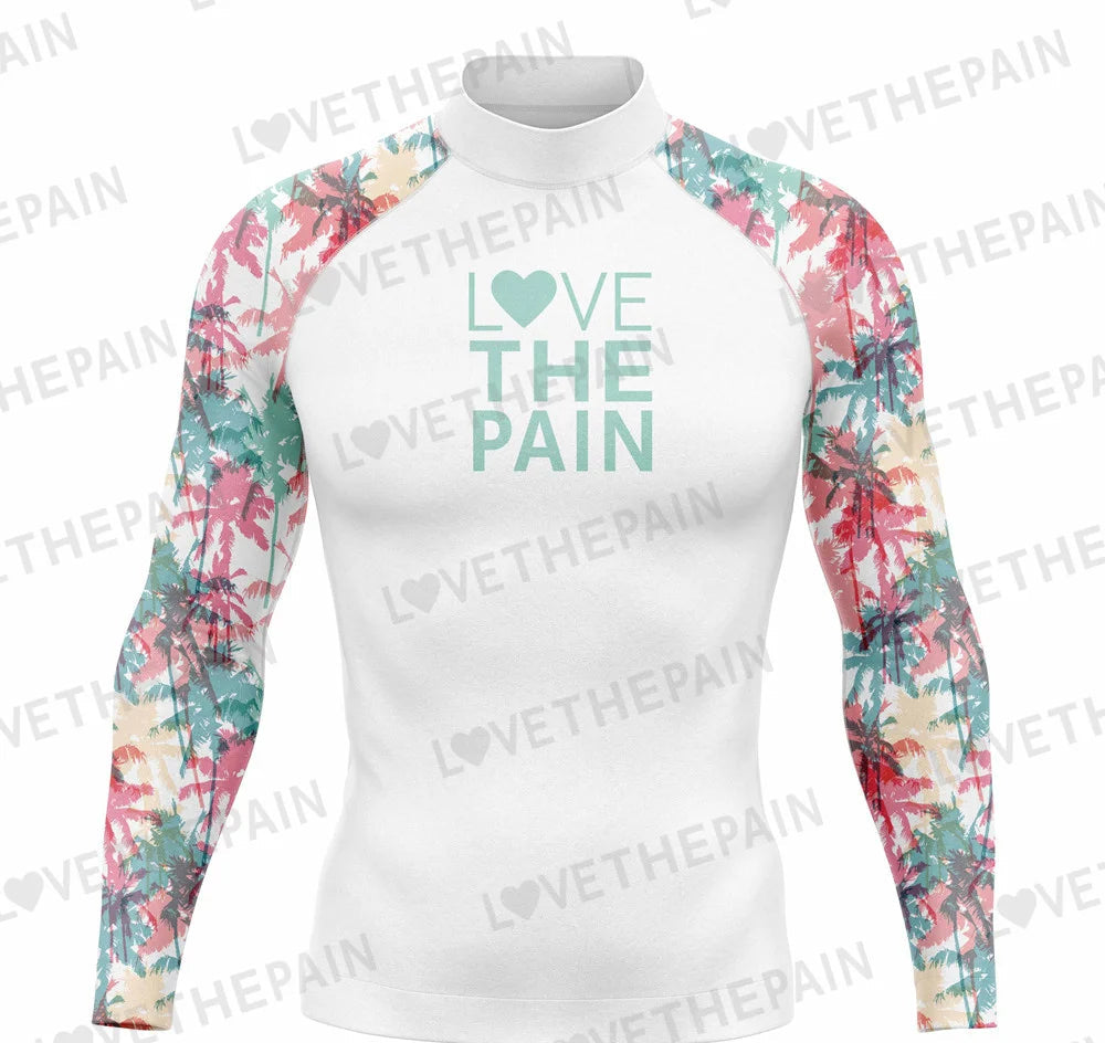 Mens Surf T-Shirt Tops Gym Training Clothes Swimwear Long Sleeve Swim Uv Tight Rash Guard Surfing Suit Rash Guards Camiseta