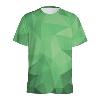 Men's T-Shirts Colorful Polygonal Pattern 3D Print Sports Shirt Woman Gym Summer Short Sleeve Fitness Sportswear Round Neck Tops