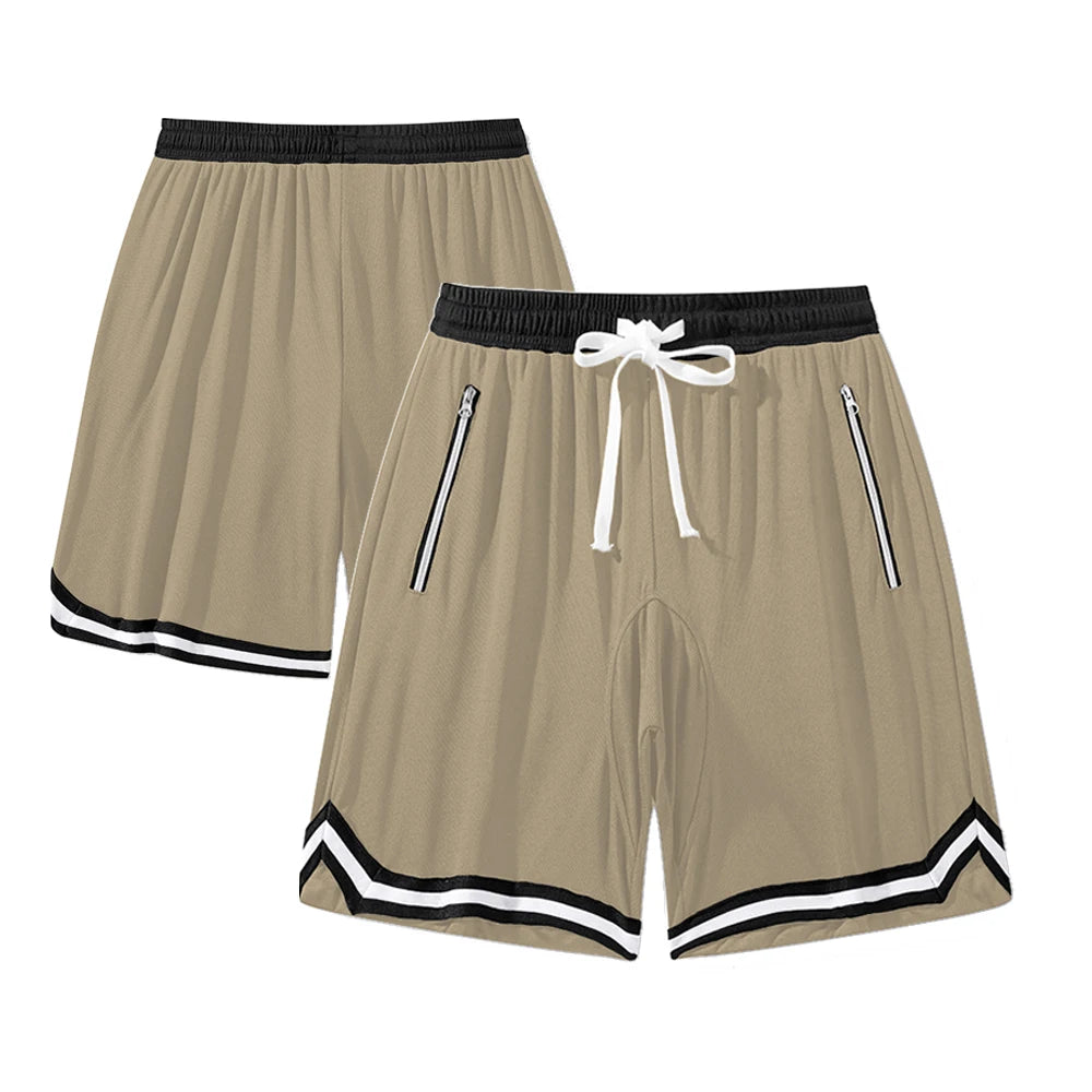 Men Casual Gym Mesh Short Lightweight Breathable Jogger Training Short Pants with Drawstring and Zip Pockets Multi-Color Options