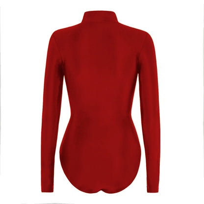 Rash Guard Swimsuit Women With Zipper Solid Long Sleeve Surfing Swimwear Female Bather Bathing Swimming Suit Beachwear