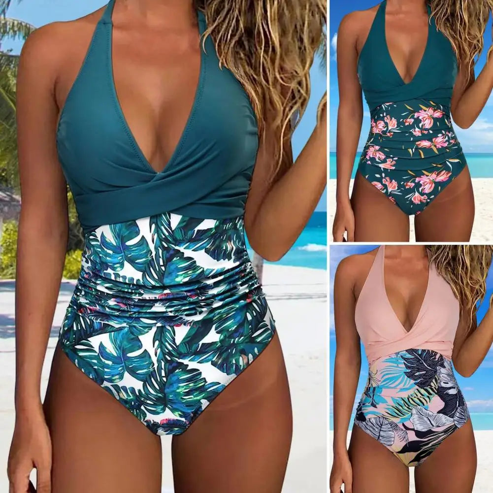 Women Monokini Swimsuit Stylish Women's Halter One-piece Swimsuits