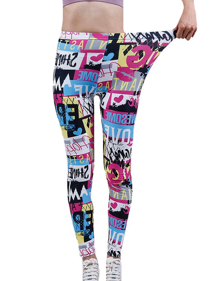 Floral Fashion Women Leggings Beautiful Leaf Floral Printing High Waist Jeggings Stretch Pant
