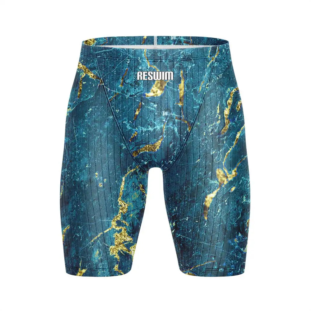 Men's Swim Jammer Swimsuit Racing Shorts Athletic Training Swimwear Swimming Trunks Beach Tights Shorts Lycra Bathing Suit