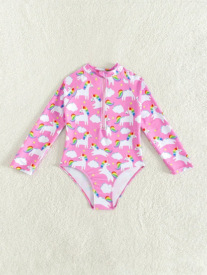 Swimsuits For Girls 2 Pieces Swim Suits Hot Springs Bathing Suit Sunblock Long Sleeve Shirt Girl Beachwear Kids Swimsuits 3-8Y