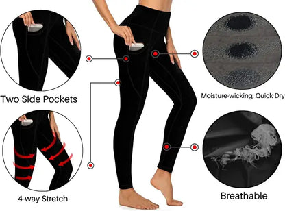 Red Fire Yoga Pants Pockets Abstract Print Leggings Push Up Kawaii Yoga Sports Tights Quick-Dry Workout Gym Leggins