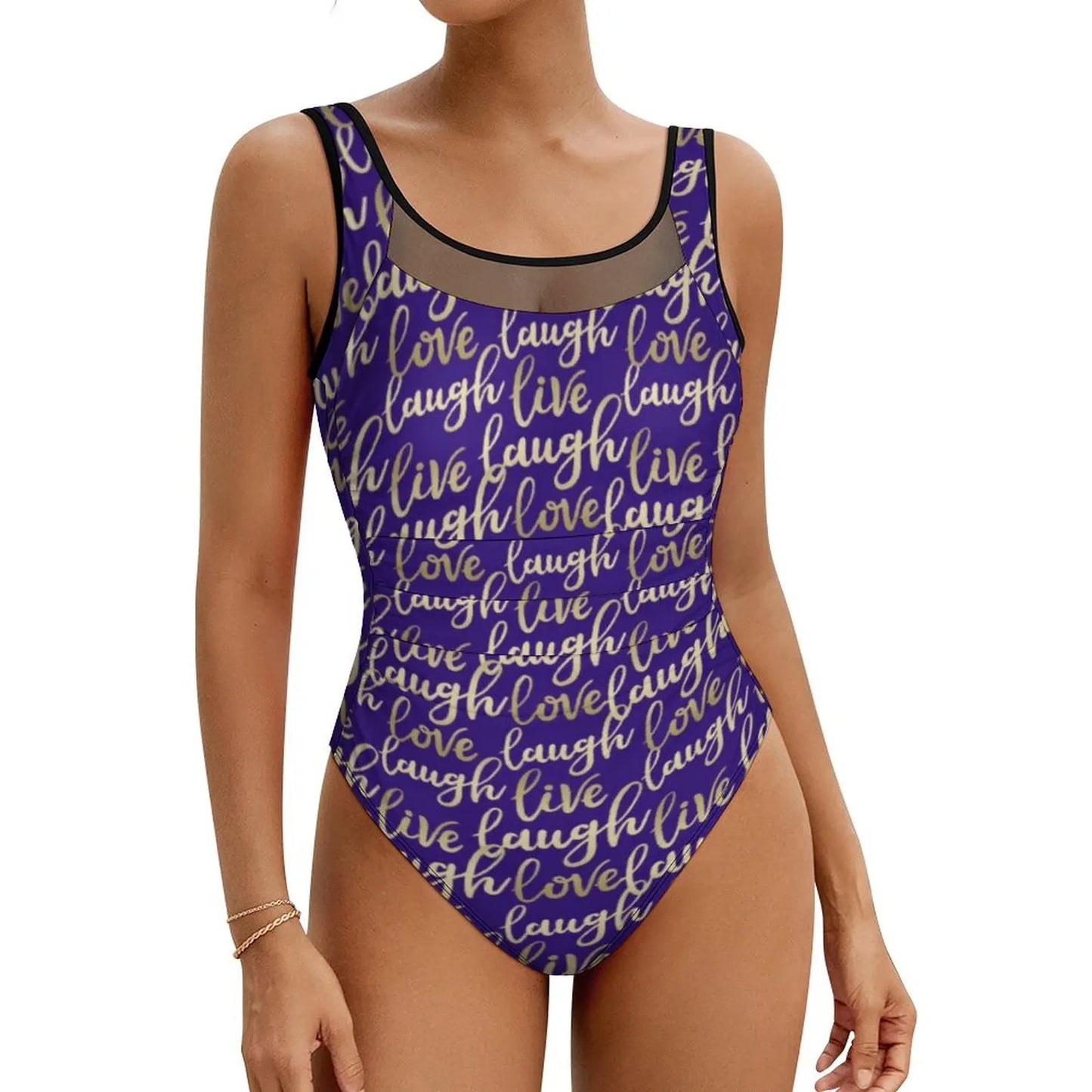 Retro Letter Print Swimsuit Egyptian Hieroglyphs Push Up Swimwear One-Piece Vacation Bath Bathing Suit Bodysuit Beach Outfits