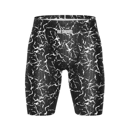 Summer Men's Pro Swim Jammer Athletic Practice Knee-Length Swimsuit Short Lycra Swimming Trunks Beach Tights Shorts Surf Pants