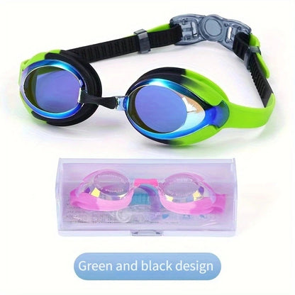 Children's Swim Goggles Electroplating High Definition Anti-fog Waterproof Comfortable Block Bright Light Vision Large Goggles