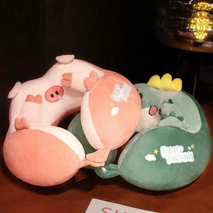 Travel Neck Pillow Cartoon Travel Neck Cushion U-Shaped Travel Pillow Portable Airplanes Pillow for Kids Gift