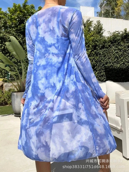 Summer Print Bikinis Swimwear Female Swimsuit Beachwear Push Up Three-Piece Bikini Set Women Swimming Bathing Suit