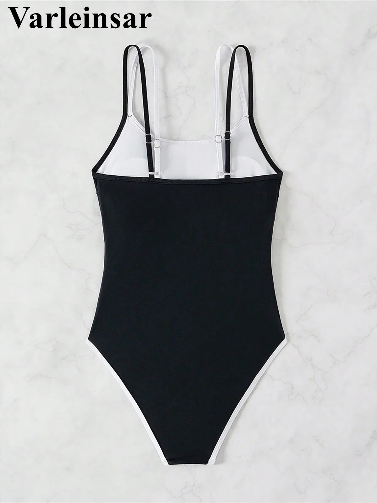S - XL Splicing Backless High Leg Cut One Piece Swimsuit Women Swimwear Female Padded Monokini Bather Bathing Suit Swim