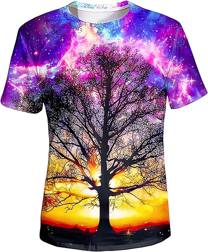 Neutral Color 3D Pattern T-shirt Sleeve with Round Neck Digital Design Suitable for Young People's Fashion and Trendy Comfort