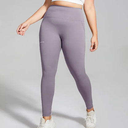 XL-4XL Plus Size Sports Pants Lines Lifting Buttocks Sports Tight Pants Women High Waist Elastic Fitness Running Yoga Pants