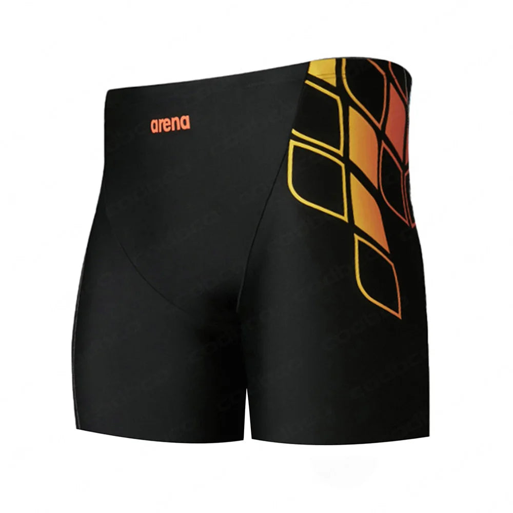 Men's Swim Jammer Athletic Training Swimsuit Shorts Swimming Trunks Jammer Swimwear Beach Tights Shorts Quick Dry Surf Pants