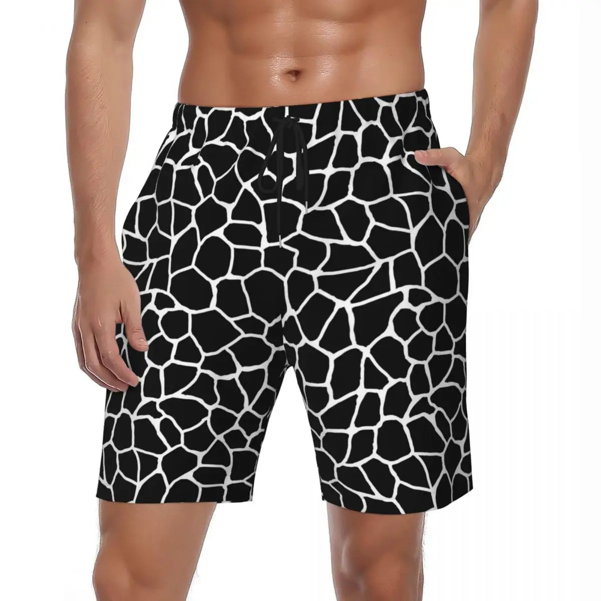 Rainbow Giraffe Board Shorts Summer Animal Print Board Short Pants Men Printed Running Surf Breathable Swim Trunks