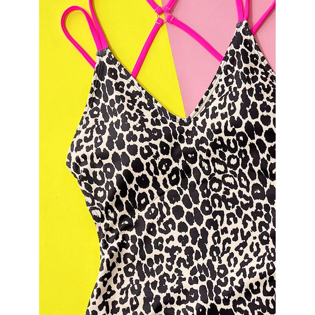 S - XL V Neck Cross Back Scrunch Butt Women Swimwear One Piece Swimsuit Female Monokini High Cut Bather Bathing Suit Swim V4550