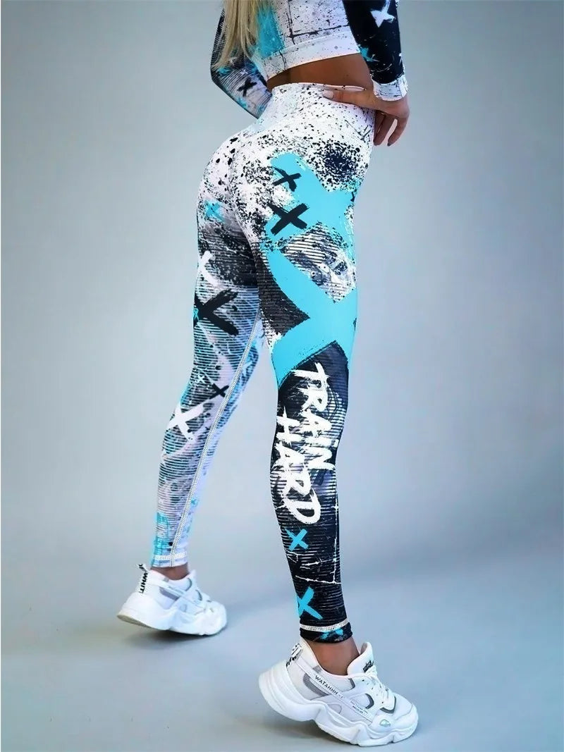 Printed Yoga Pants Women's Sports Fitness Leggings High Waist Tight Sport Pants Clothes Sport Women Fitness Push Up