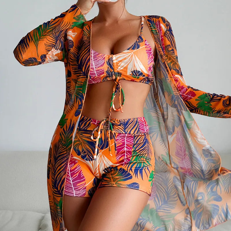Bikinis Female Swimsuits Women Three-Piece Swimwear Beach Swimming Wear Bathing Suits Brazilian Bikini Set Pool Bather